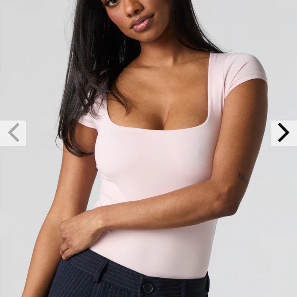 Pink Square Neck One Piece